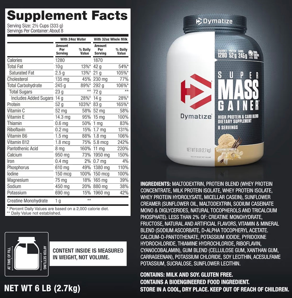 Dymatize Super Mass Gainer Gourmet Vanilla 2.7kg