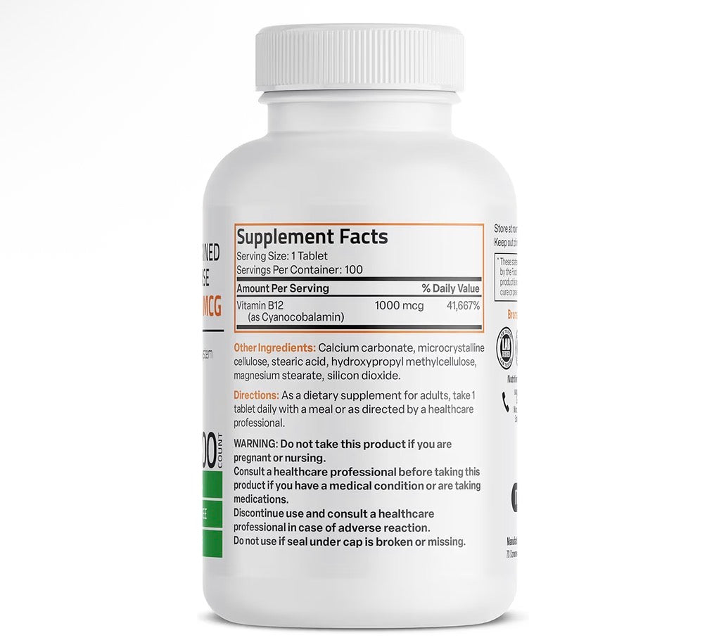 Bronson Vitamin B12 Sustained Release 1000mcg 100 Tablets