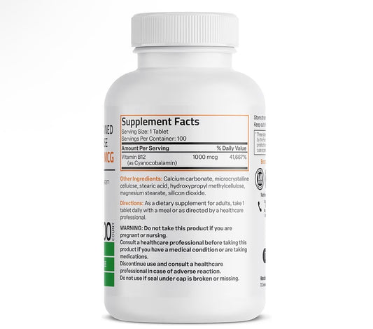 Bronson Vitamin B12 Sustained Release 1000mcg 100 Tablets