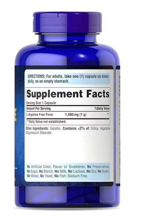 Puritan's Pride L-Arginine 1000mg 100 Capsules