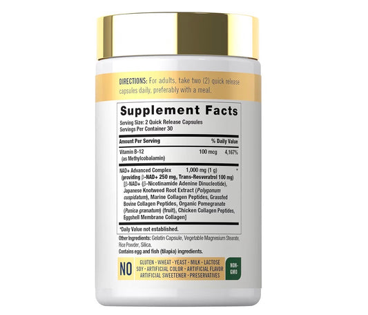 Carlyle NAD+ Advanced Complex 1000mg 60 Capsules
