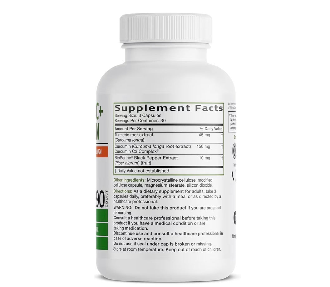 Bronson Turmeric + Curcumin Extra Strength 90 Veg Capsules