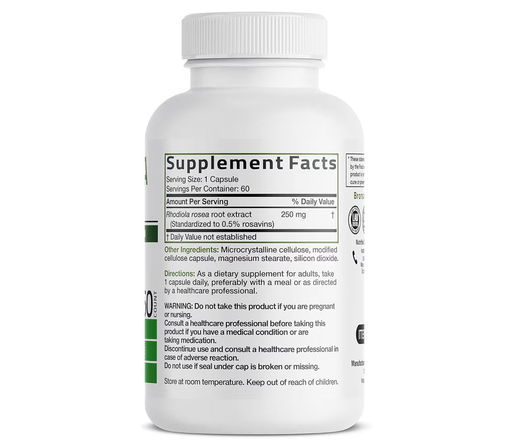 Bronson Rhodiola Rosea Extra Strength, 60 Capsules