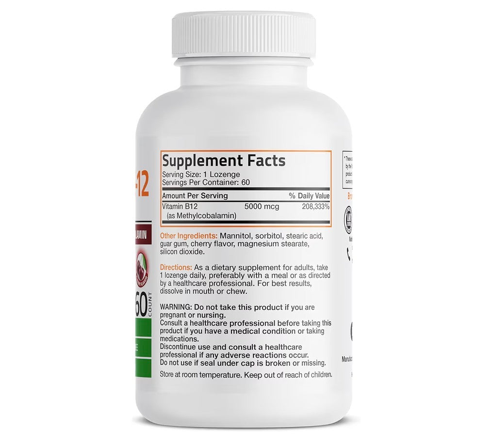Bronson Methyl B-12 5000mcg 60 Lozenges