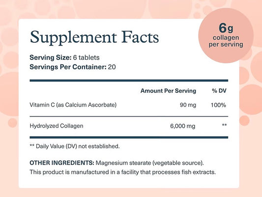 youtheory Collagen Skin, Hair & Nail 6000mg 120 Tablets