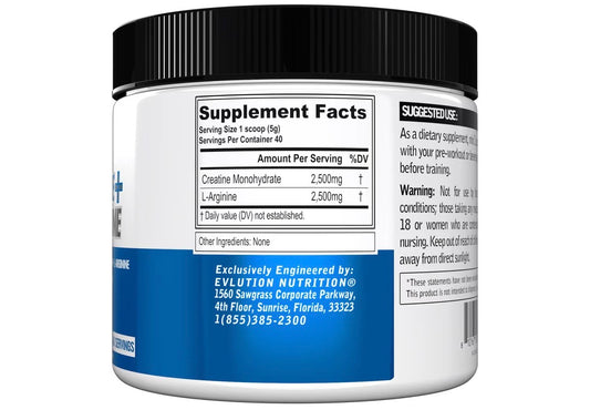 Evlution Nutrition Creatine + L-Arginine Unflavored 200g