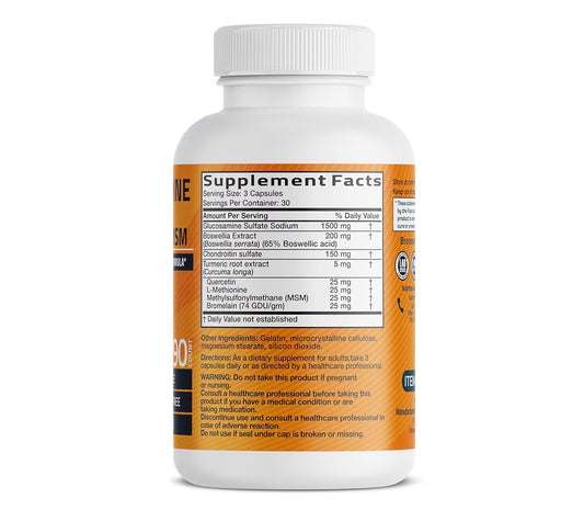 Bronson Glucosamine Chondroitin Turmeric & MSM 90 Capsules