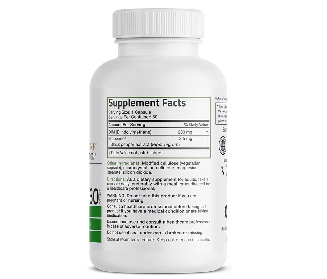 Bronson DIM 200mg with BioPerine 60 Veg Capsules