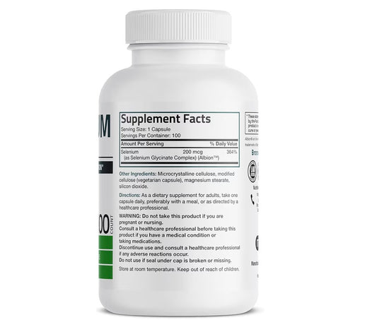 Bronson Selenium 200mcg Chelated 100 Veg Capsules