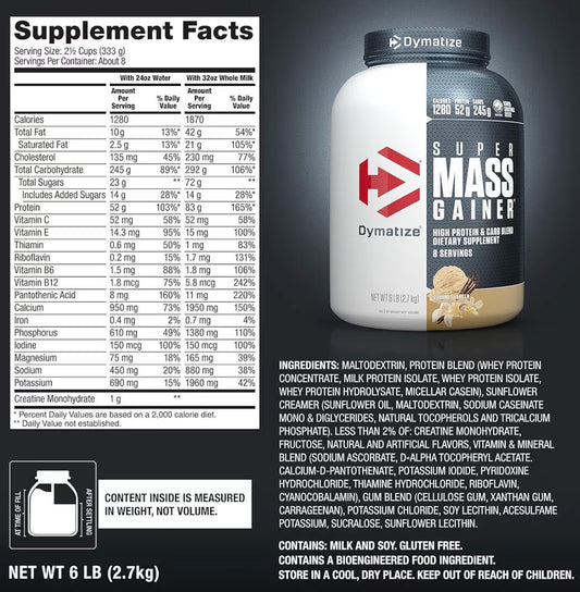 Dymatize Super Mass Gainer Gourmet Vanilla 2.7kg