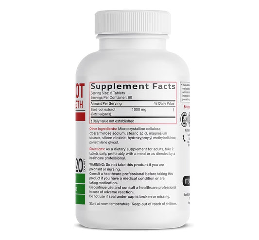 Bronson Beet Root Double Strength 120 Veg Tablets