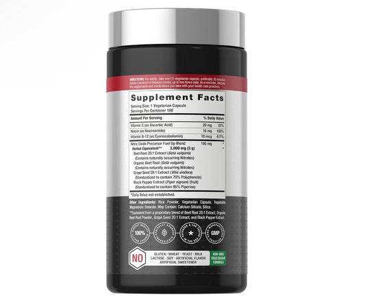 Horbäach Nitric Oxide Max Beet Root+ with Nitrates 180 Veg Capsules