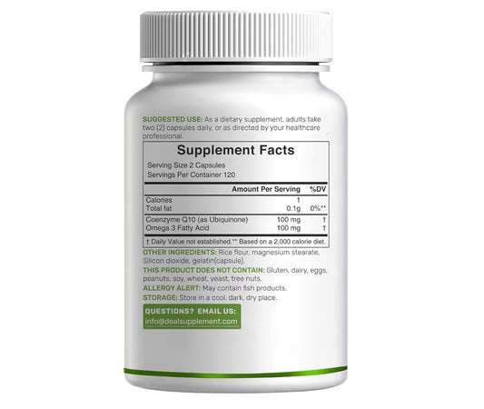 Deal Supplement CoQ10 100mg with Omega-3, 240 Capsules