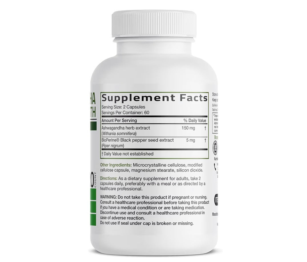 Bronson Ashwagandha Extra Strength 120 Veg Capsules