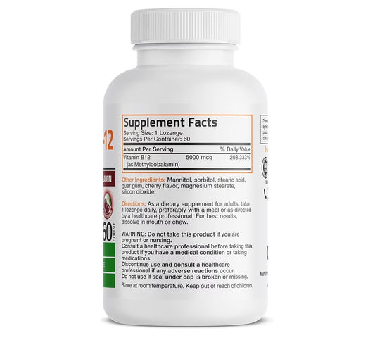 Bronson Methyl B-12 5000mcg 60 Lozenges