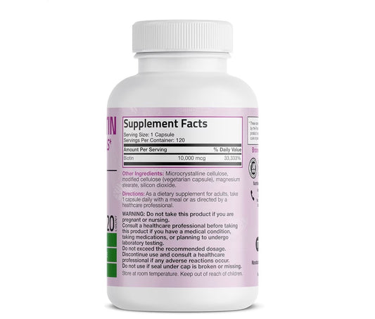 Bronson Ultra Biotin Hair, Skin & Nails 10,000mcg 120 Veg Capsules