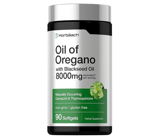 Horbäach Oil of Oregano with Blackseed Oil 8000mg 90 Softgels