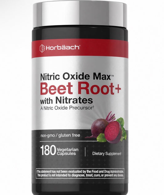 Horbäach Nitric Oxide Max Beet Root+ with Nitrates 180 Veg Capsules