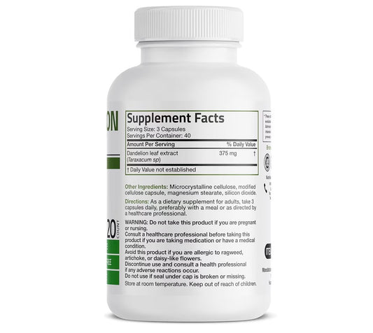 Bronson Dandelion Extract 120 Veg Capsules