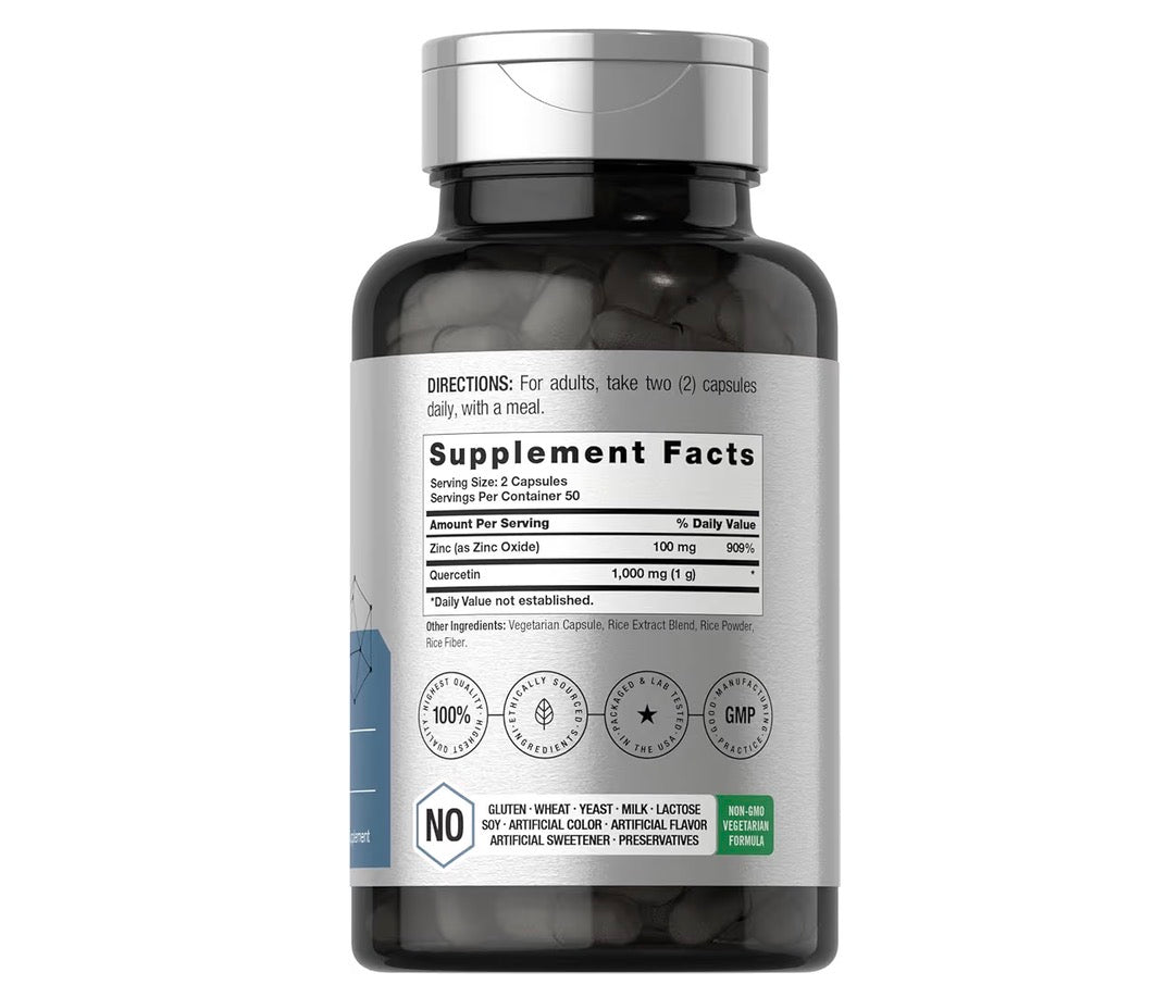 Horbäach Quercetin 1000mg with Zinc 100 Capsules