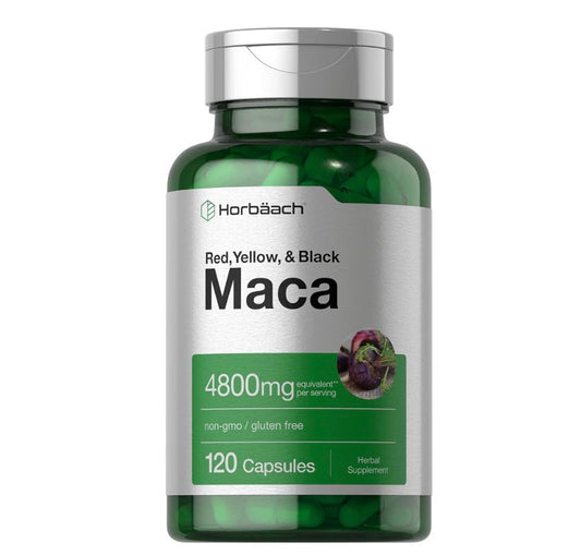 Horbäach Red, Yellow & Black Maca 4800mg 120 Capsules