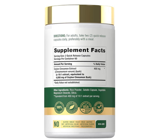 Carlyle Ceylon Cinnamon 4000mg 120 Capsules