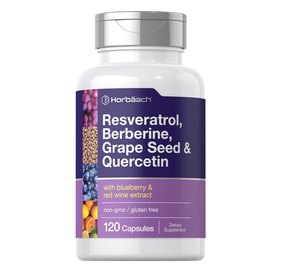 Horbäach Resveratrol, Berberine, Grape Seed & Quercetin, 120 Capsules