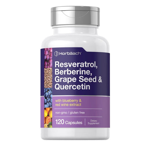 Horbäach Resveratrol, Berberine, Grape Seed & Quercetin, 120 Capsules