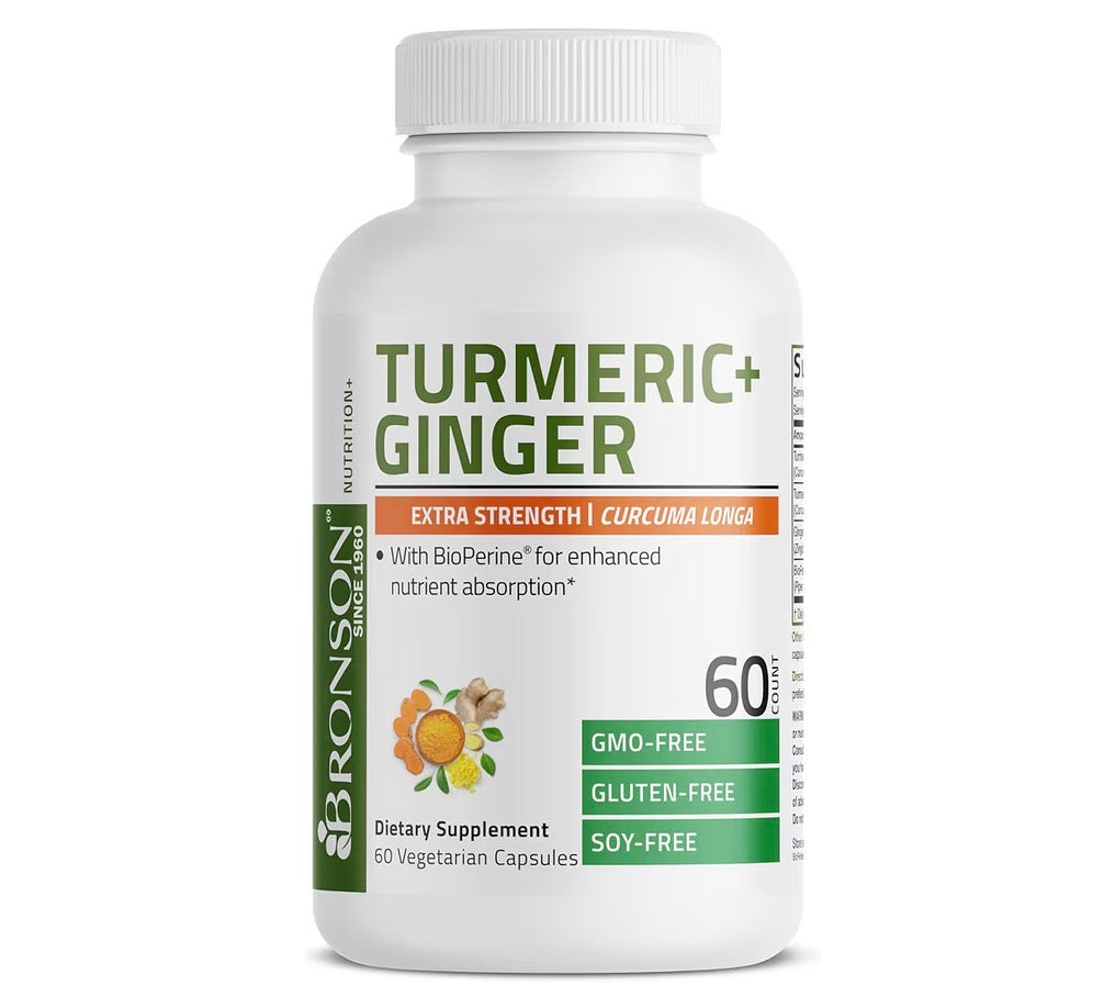 Bronson Turmeric + Ginger Extra Strength 60 Veg Capsules