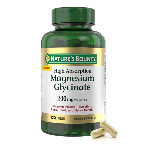 Nature's Bounty High Absorption Magnesium Glycinate 240mg 120 Capsules