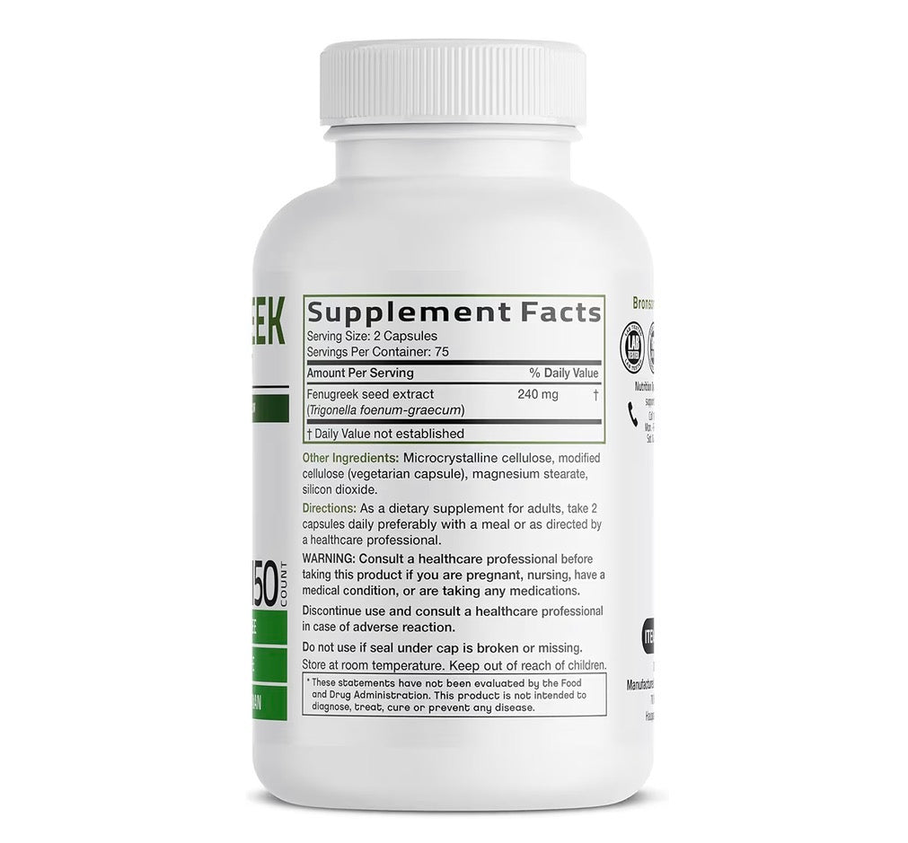 Bronson Fenugreek Extra Strength 150 Capsules