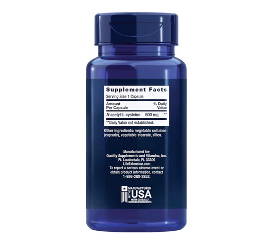 Life Extension N-Acetyl-L-Cysteine NAC 600mg 60 Capsules