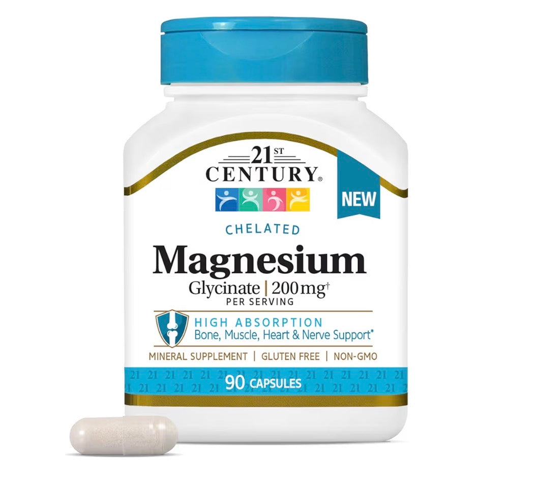 21st Century Magnesium Glycinate 200mg 90 Capsules