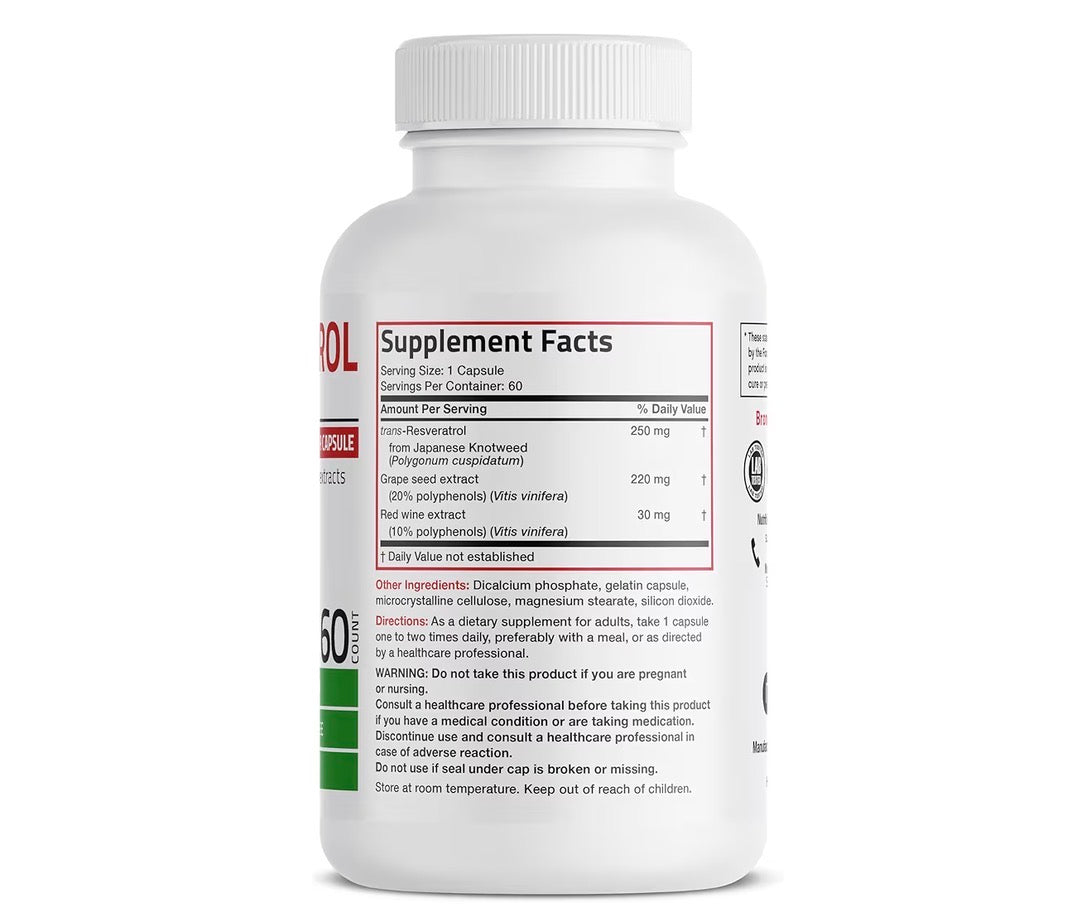 Bronson Resveratrol Complex 500mg 60 Capsules