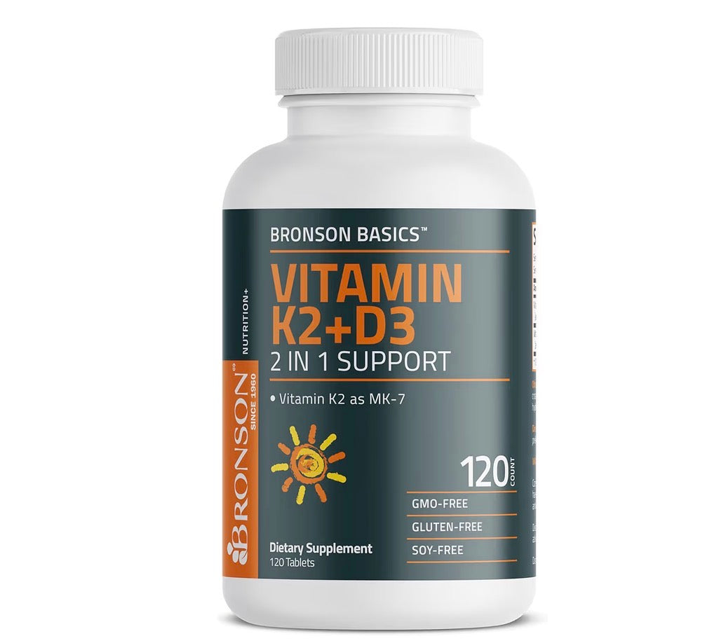 Bronson Vitamin K2 + D3, 120 Tablets