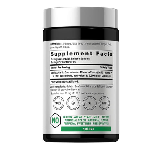 Horbäach Odorless Garlic 3600mg 200 Softgels