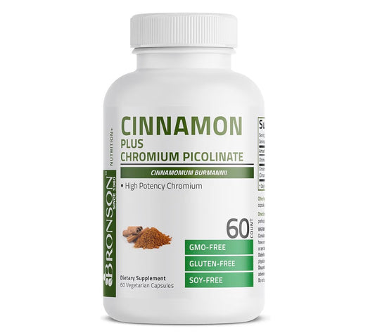 Bronson Cinnamon Plus Chromium Picolinate 60 Veg Capsules