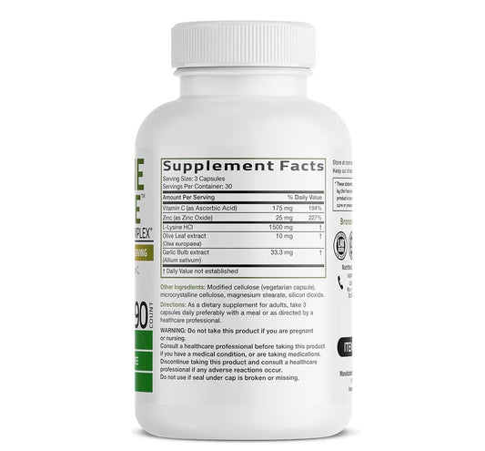 Bronson L-Lysine Defense Immune Support Complex 90 Veg Capsules