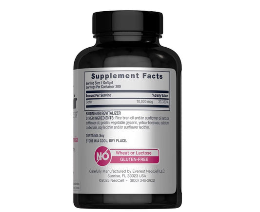 NeoCell Biotin Hair Revitalizer 10,000mcg 300 Softgels