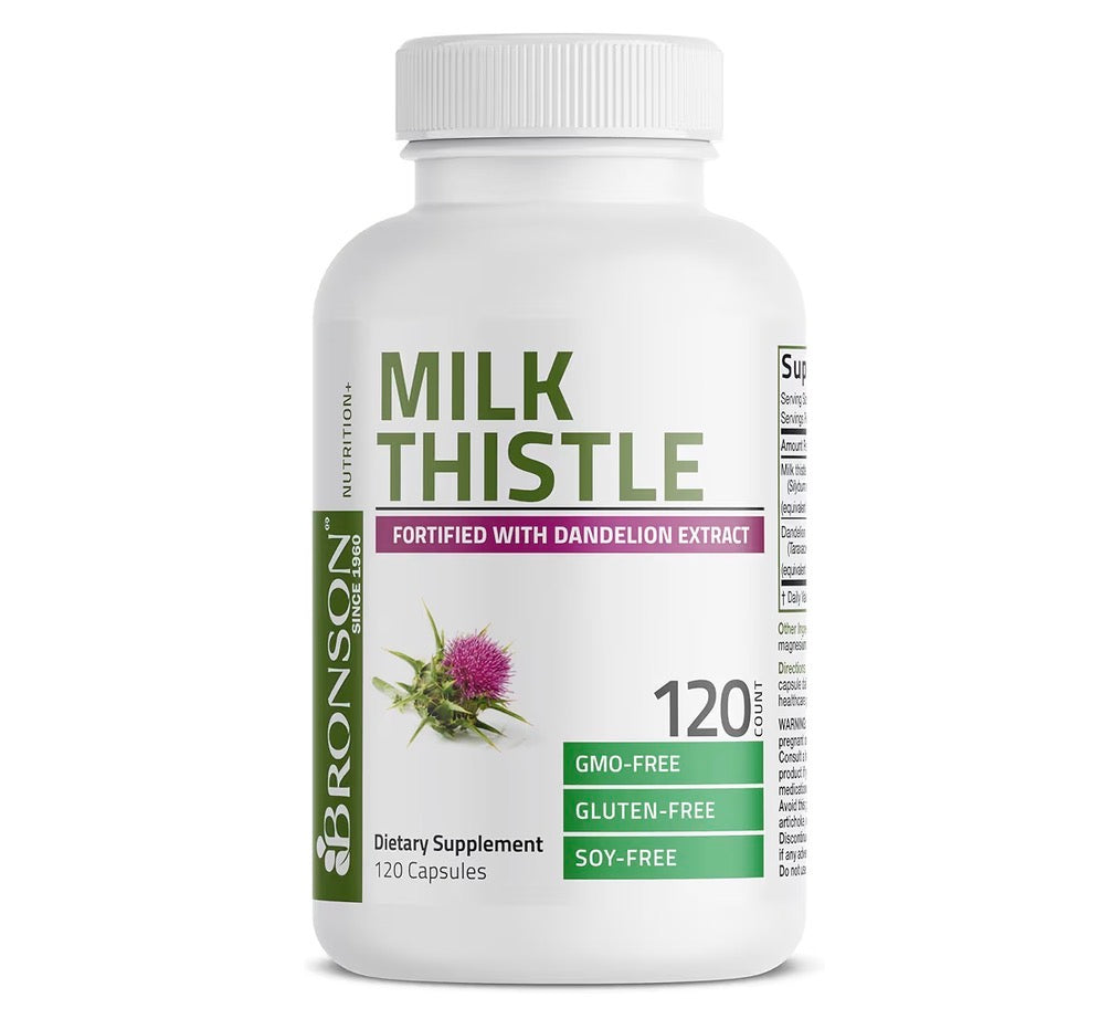 Bronson Milk Thistle with Dandelion Extract, 120 Capsules