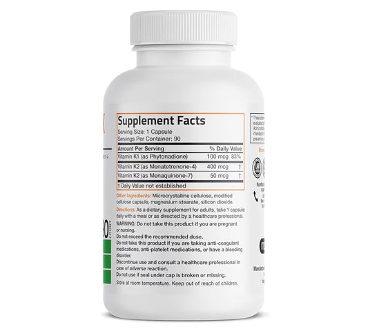 Bronson Vitamin K Triple Play 90 Capsules