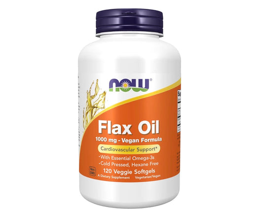 NOW Foods Flax Oil 1000mg 120 Veggie Softgels
