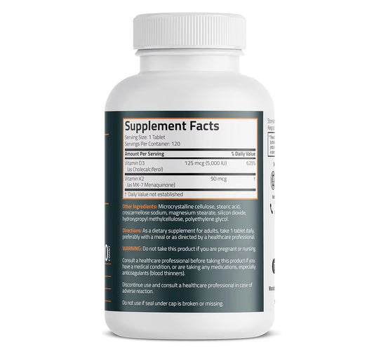 Bronson Vitamin K2 + D3, 120 Tablets